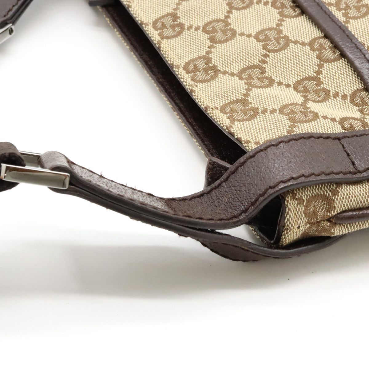 Gucci Gucci Gucci GG Canvas Leather Shoulder Bag 122793 Canvas Crossbody Bag 122793 in Great Condition Size ONE SIZE - 6 Thumbnail
