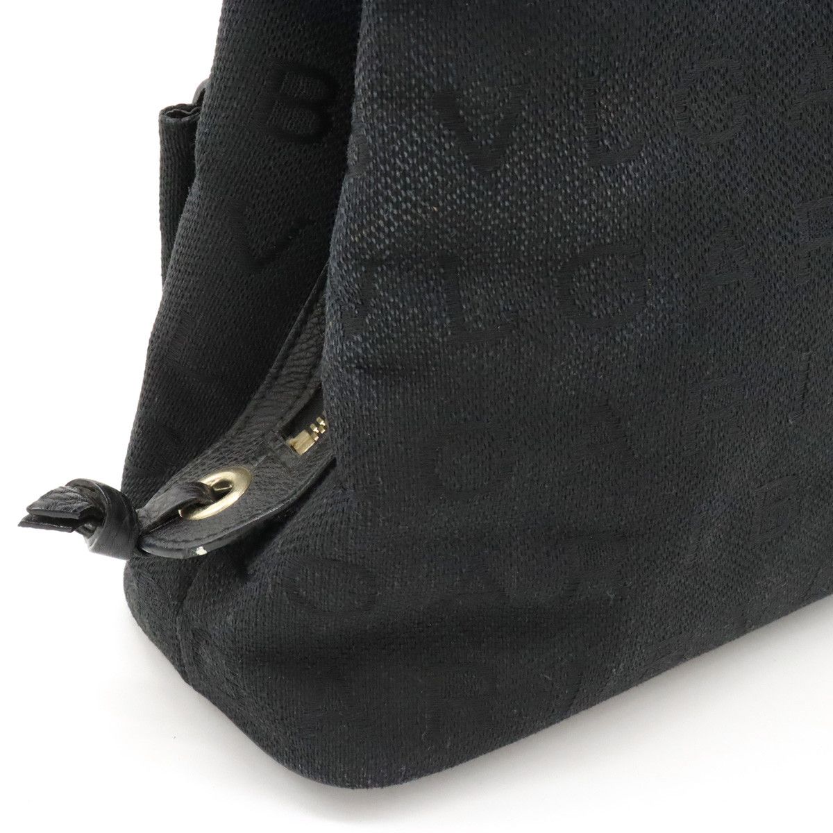 Bvlgari Bvlgari Bvlgari Logo Mania Maxi Letter Becky Handbag Canvas Leather Black Canvas Handbag 25173 in Great Condition Size ONE SIZE - 8 Thumbnail
