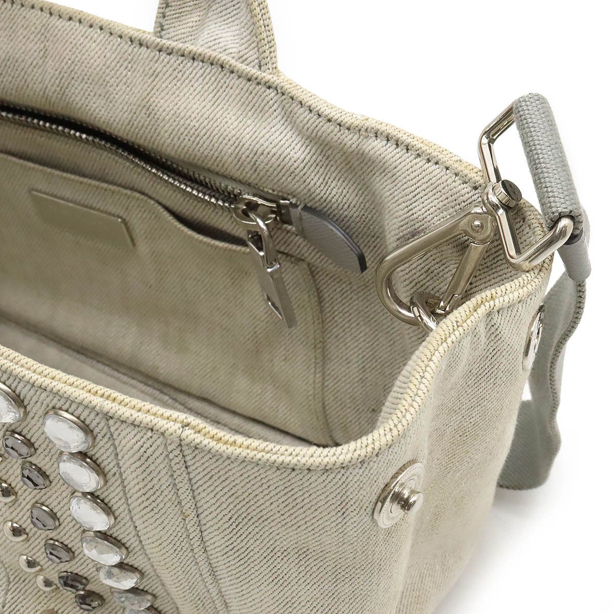 Prada Prada Prada Denim Canvas CANAPA Tote Bag 1BG439 Denim Tote Bag 1BG439 in Good Condition Size ONE SIZE - 6 Thumbnail