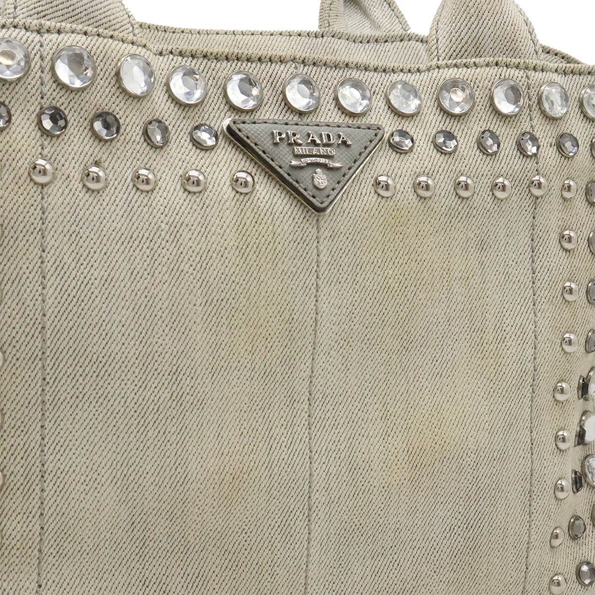 Prada Prada Prada Denim Canvas CANAPA Tote Bag 1BG439 Denim Tote Bag 1BG439 in Good Condition Size ONE SIZE - 8 Thumbnail