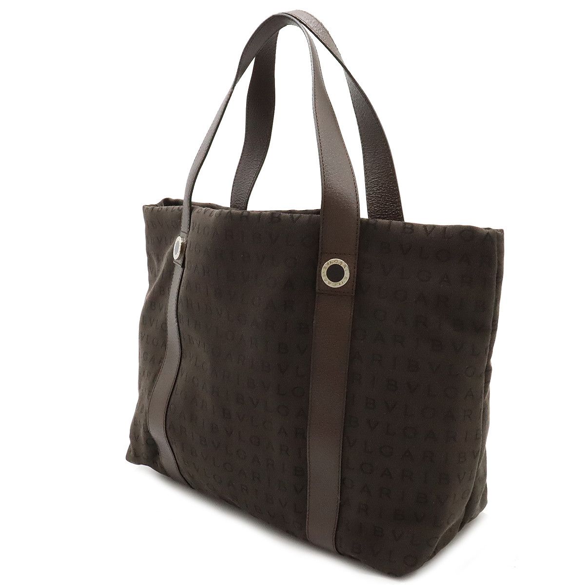 Bvlgari Bvlgari Bvlgari Logo Mania Canvas/Leather Tote Bag 22281 Canvas Tote Bag 22281 in Great Condition Size ONE SIZE - 2 Thumbnail