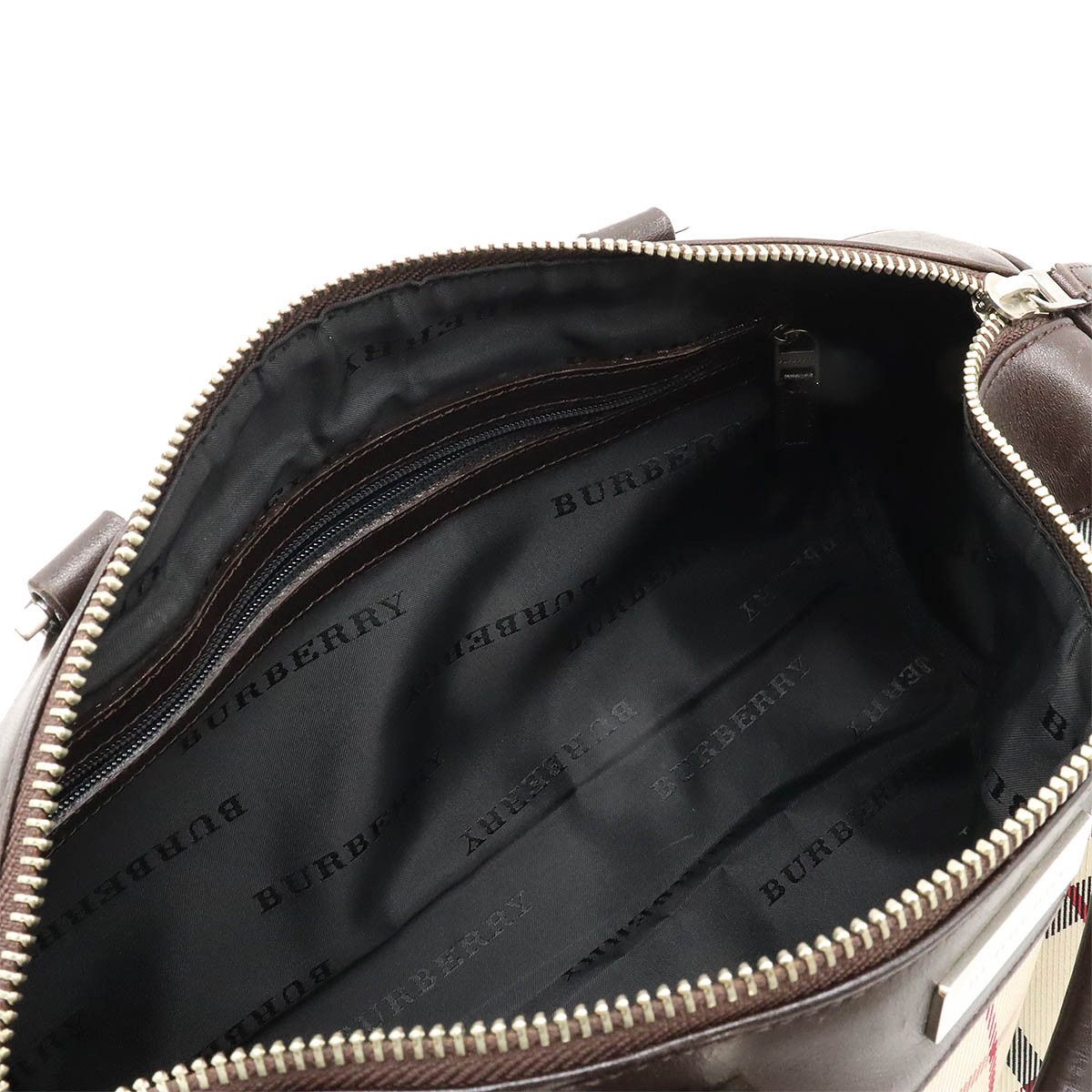 Burberry Burberry Burberry Nova Check Nylon Canvas Leather Handbag Mini Boston Canvas Handbag in Very Good Condition Size ONE SIZE - 5 Thumbnail
