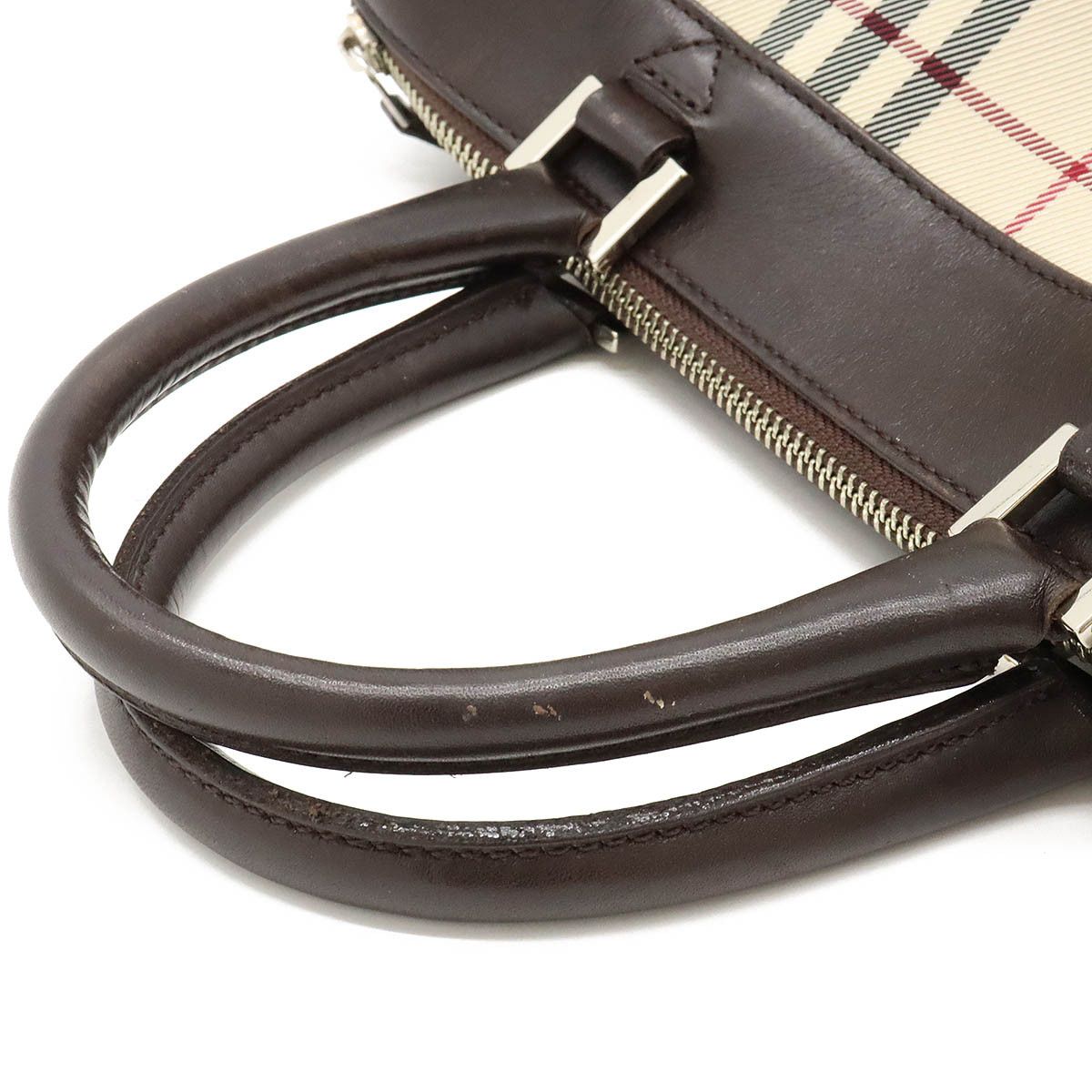 Burberry Burberry Burberry Nova Check Nylon Canvas Leather Handbag Mini Boston Canvas Handbag in Very Good Condition Size ONE SIZE - 4 Thumbnail