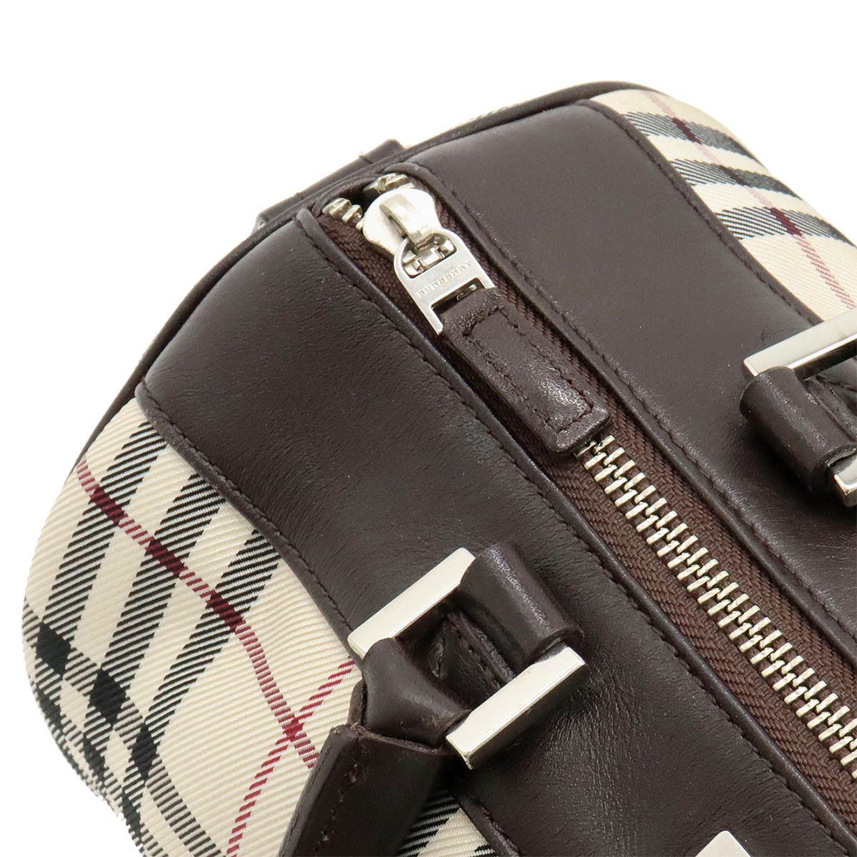 Burberry Burberry Burberry Nova Check Nylon Canvas Leather Handbag Mini Boston Canvas Handbag in Very Good Condition Size ONE SIZE - 6 Thumbnail