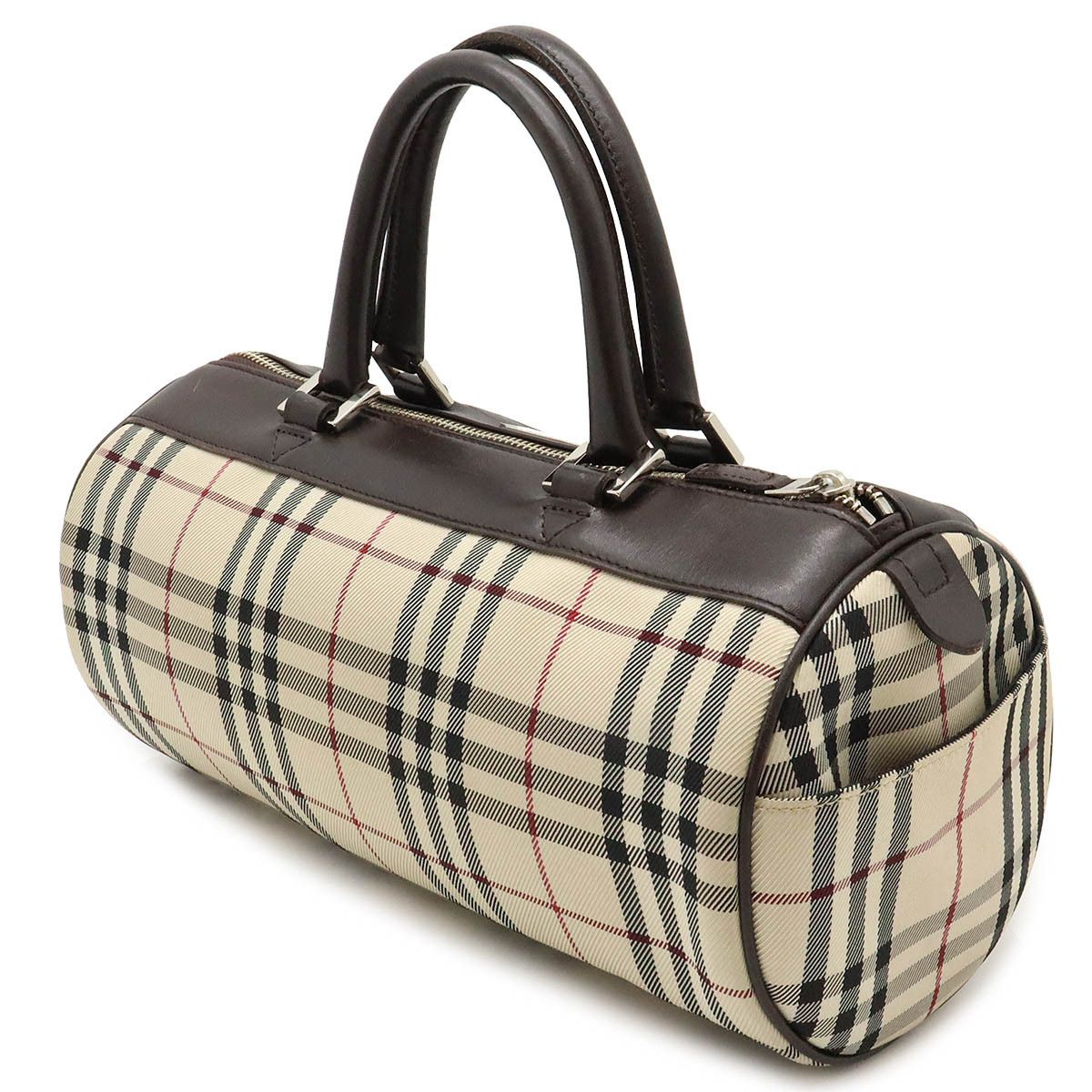 Burberry Burberry Burberry Nova Check Nylon Canvas Leather Handbag Mini Boston Canvas Handbag in Very Good Condition Size ONE SIZE - 2 Thumbnail