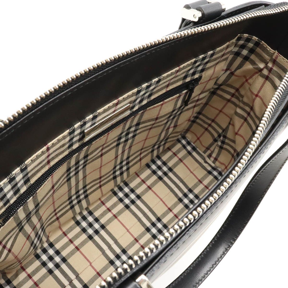 Burberry Burberry Burberry Leather Tote Bag Black Leather Tote Bag in Very Good Condition Size ONE SIZE - 5 Thumbnail