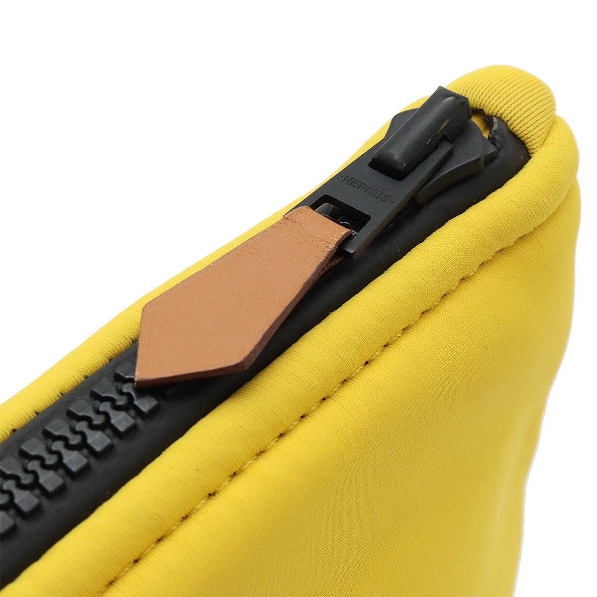 Hermes Hermes Hermes Neobain GM Clutch Bag Polyamide Elastane Leather Yellow Canvas Clutch Bag in Great Condition Size ONE SIZE - 4 Thumbnail