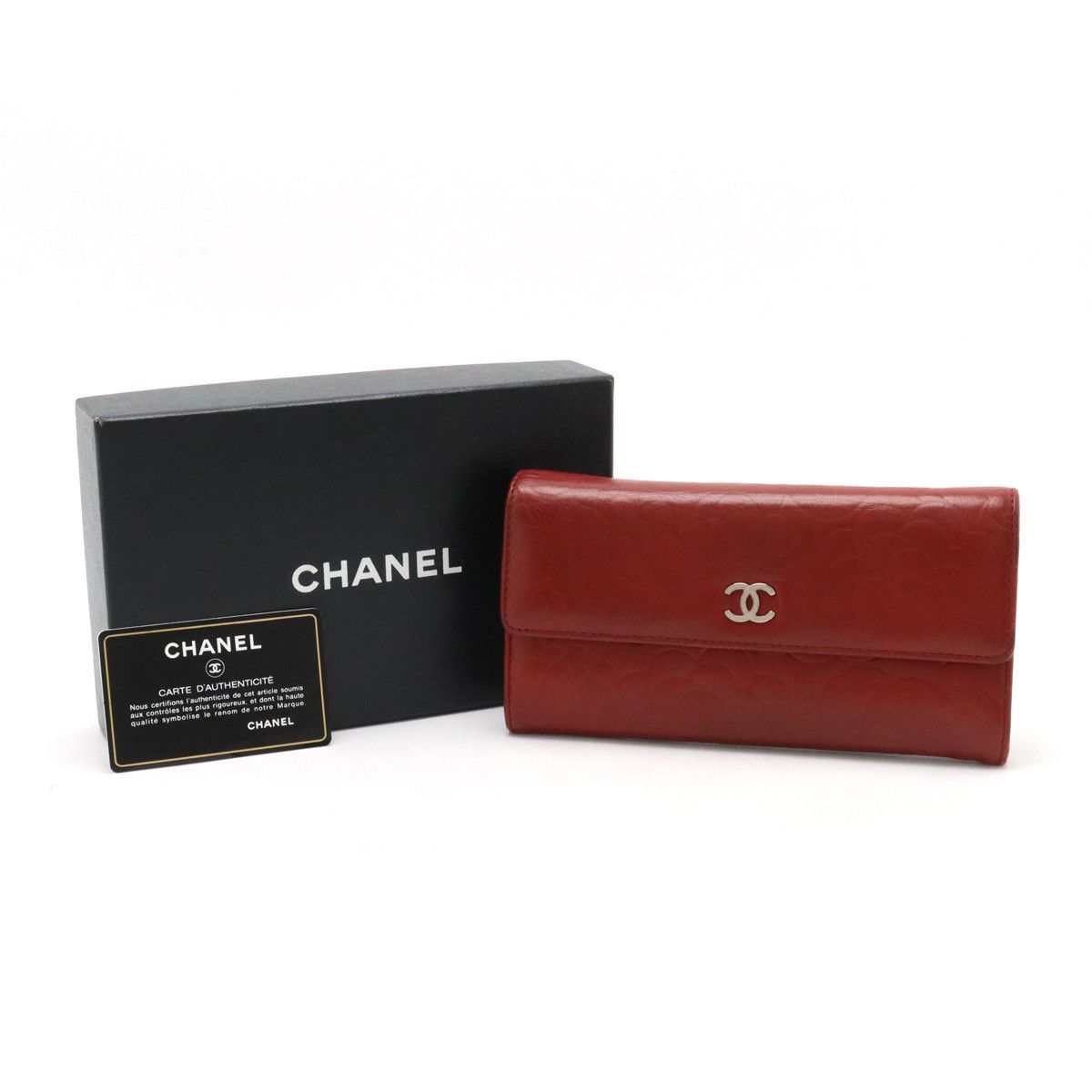Chanel Chanel Chanel Lambskin Camellia Embossed Long Wallet A82283 Leather Long Wallet A82283 in Very Good Condition Size ONE SIZE - 9 Thumbnail