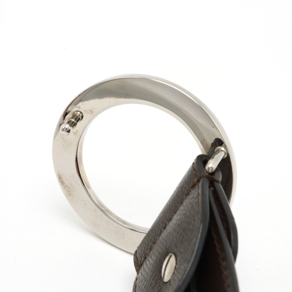 Bvlgari Bvlgari Bvlgari Leather Belt Dark Brown Silver Buckle Leather Belt 20230 Size ONE SIZE - 4 Thumbnail