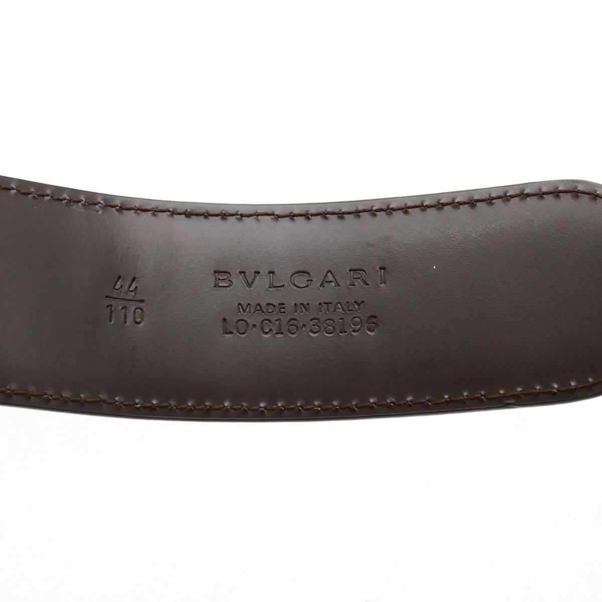 Bvlgari Bvlgari Bvlgari Leather Belt Dark Brown Silver Buckle Leather Belt 20230 Size ONE SIZE - 7 Thumbnail