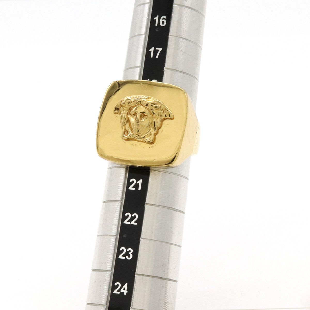 Versace Versace Versace Medusa Signet Ring Gold Metal Ring Size ONE SIZE - 6 Thumbnail