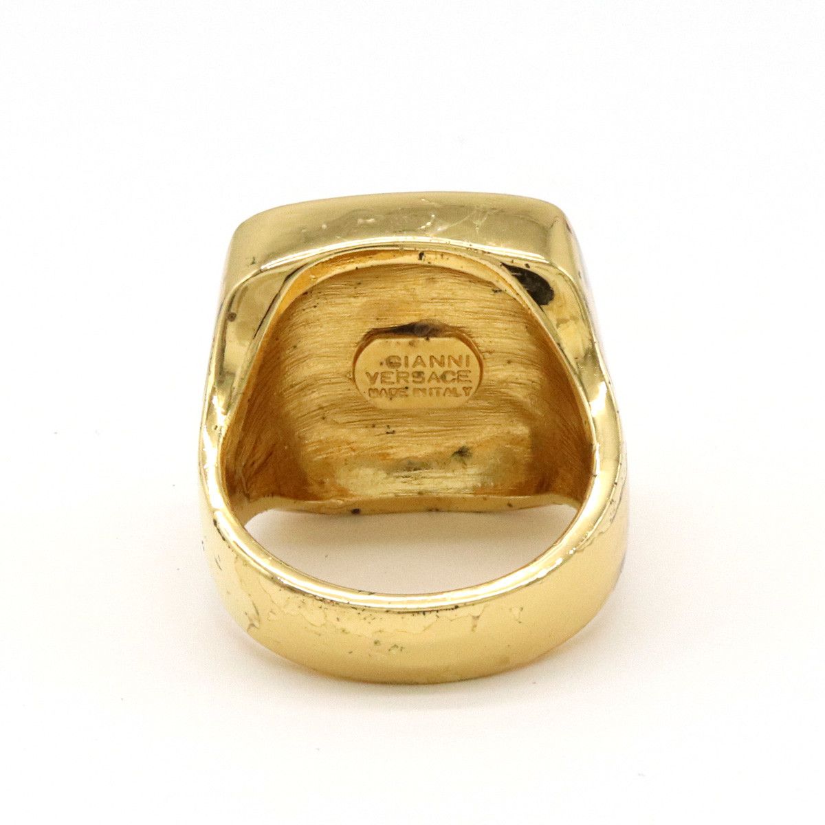 Versace Versace Versace Medusa Signet Ring Gold Metal Ring Size ONE SIZE - 3 Thumbnail