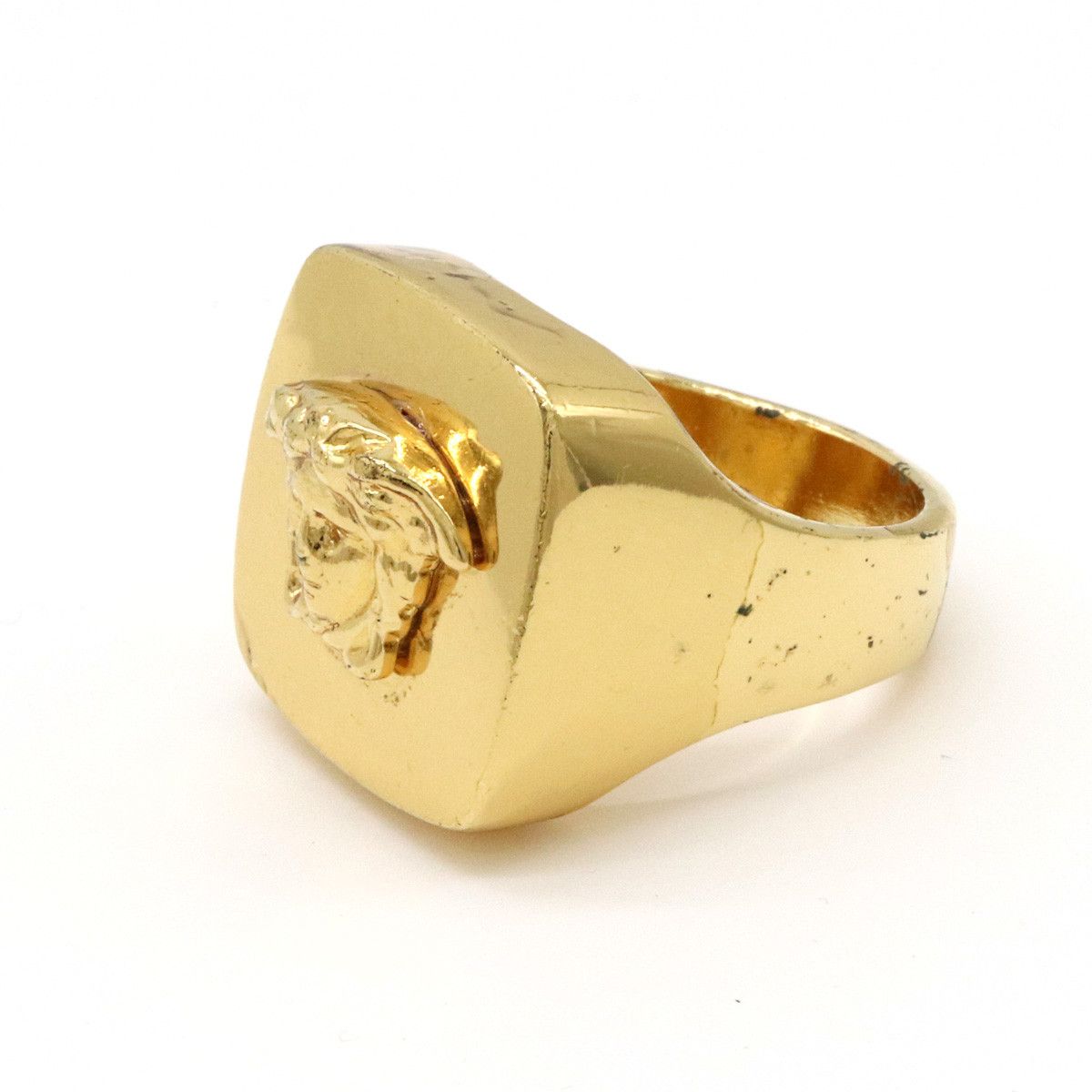 Versace Versace Versace Medusa Signet Ring Gold Metal Ring Size ONE SIZE - 2 Thumbnail
