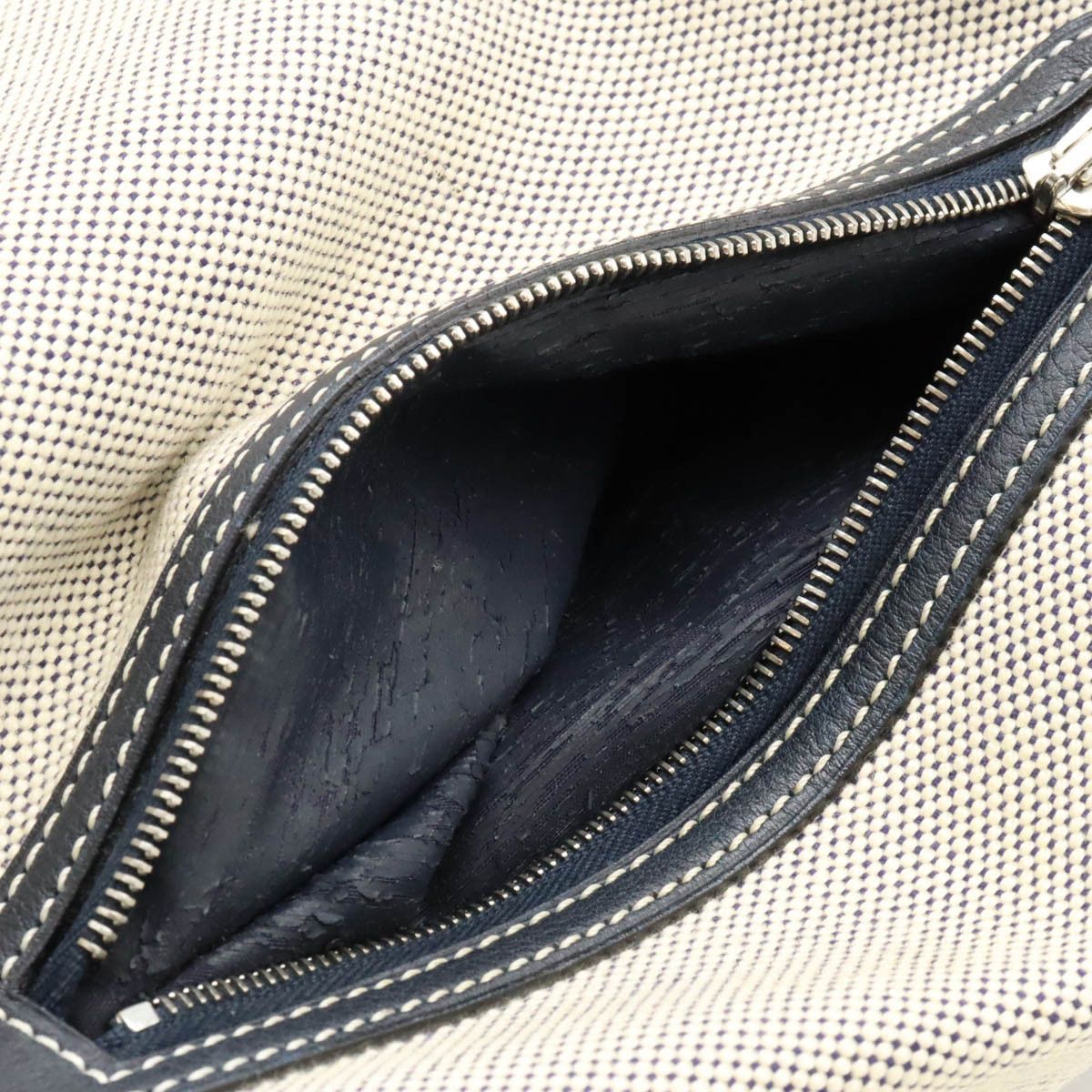 Hermes Hermes Hermes Sac Marine Recif MM Shoulder Bag Beige/Navy Canvas Shoulder Bag in Very Good Condition Size ONE SIZE - 9 Thumbnail