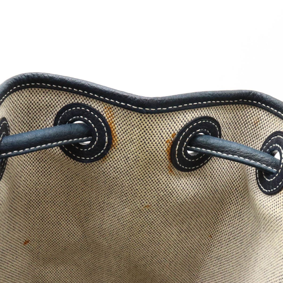 Hermes Hermes Hermes Sac Marine Recif MM Shoulder Bag Beige/Navy Canvas Shoulder Bag in Very Good Condition Size ONE SIZE - 6 Thumbnail