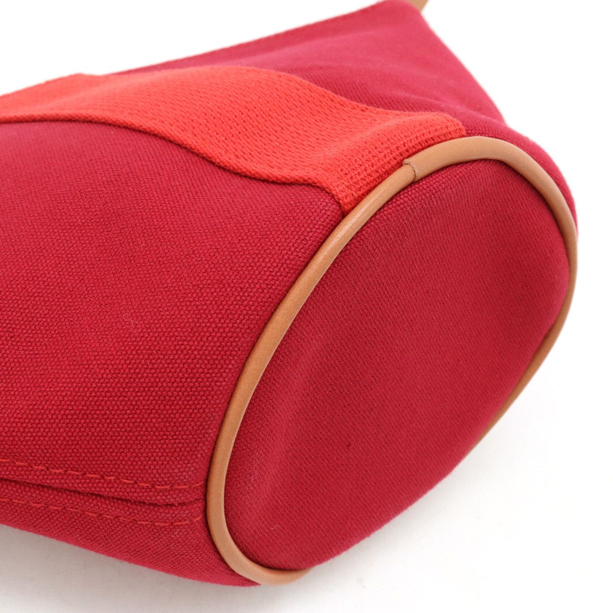 Hermes Hermes Hermes Trousse Palmyre Mini Cotton Canvas Cosmetic Pouch Red Canvas Vanity Bag H102545M02 in Pristine Condition Size ONE SIZE - 3 Thumbnail
