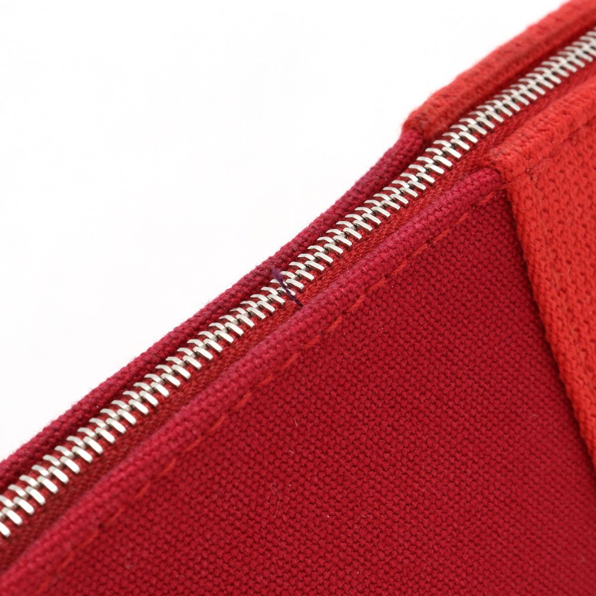 Hermes Hermes Hermes Trousse Palmyre Mini Cotton Canvas Cosmetic Pouch Red Canvas Vanity Bag H102545M02 in Pristine Condition Size ONE SIZE - 6 Thumbnail