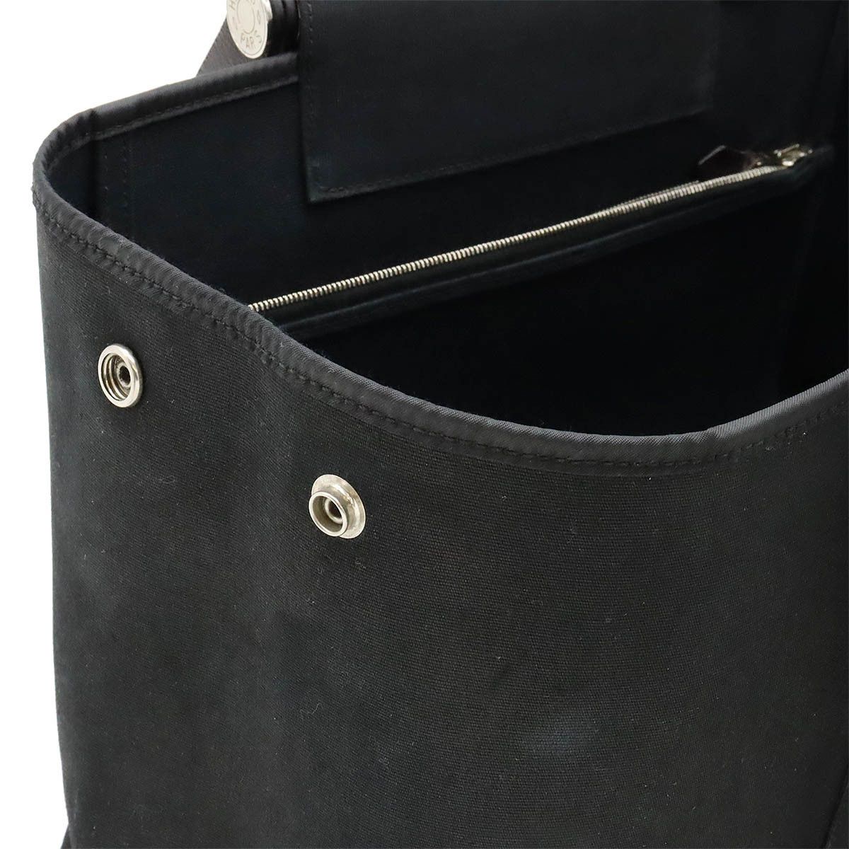 Hermes Hermes Hermes Cabag Elan PM 2WAY Tote Bag Black Leather Canvas Tote Bag in Good Condition Size ONE SIZE - 6 Thumbnail