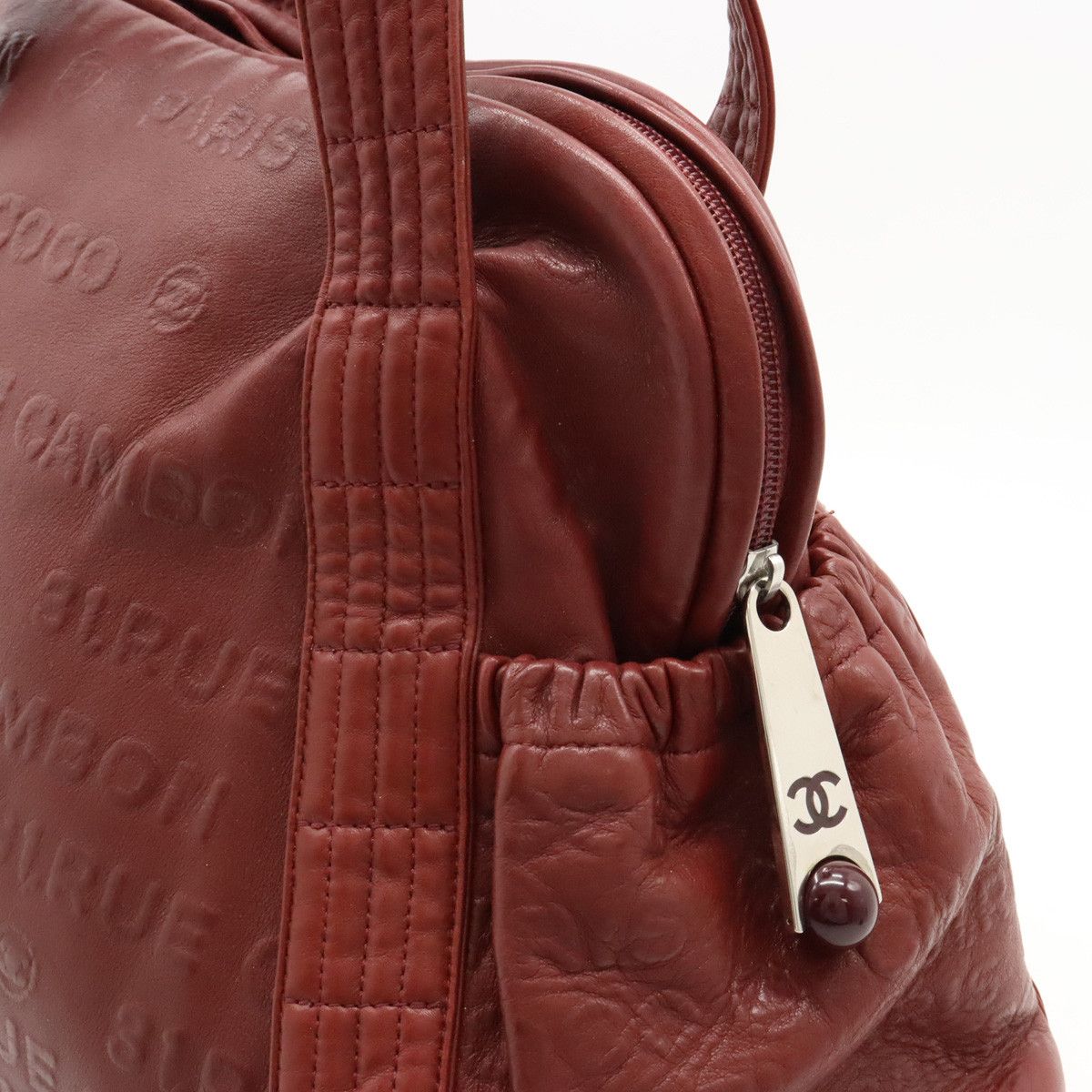 Chanel Chanel Chanel Leather Embossed Logo Mini Boston Bag A46123 Leather Travel Bag A46123 in Very Good Condition Size ONE SIZE - 7 Thumbnail