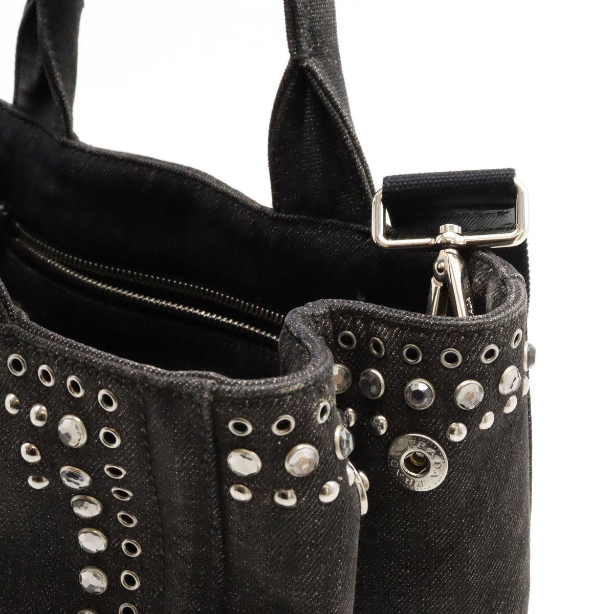 Prada Prada Prada Denim CANAPA Tote Handbag BN2439 Denim Handbag BN2439 in Very Good Condition Size ONE SIZE - 7 Thumbnail