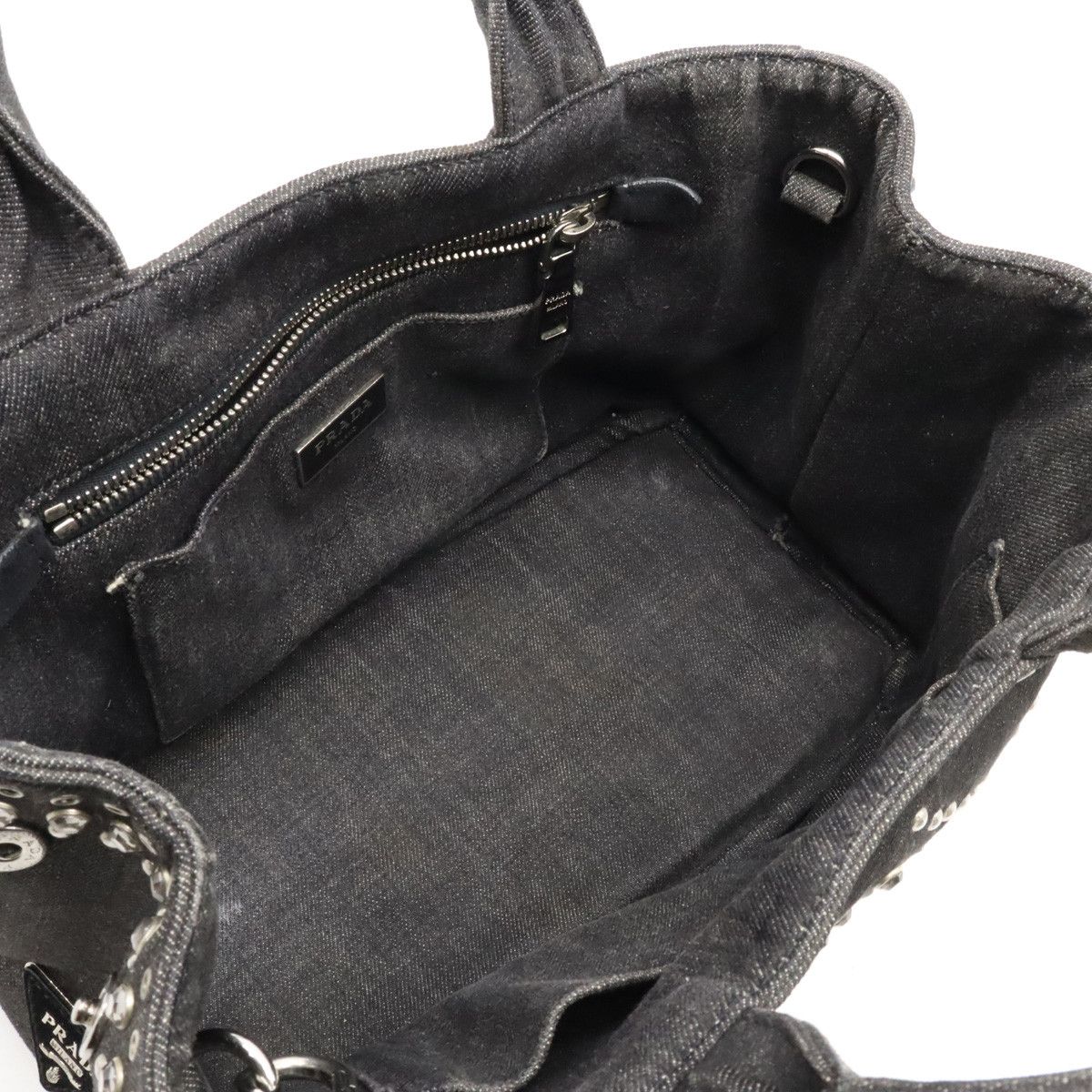 Prada Prada Prada Denim CANAPA Tote Handbag BN2439 Denim Handbag BN2439 in Very Good Condition Size ONE SIZE - 5 Thumbnail