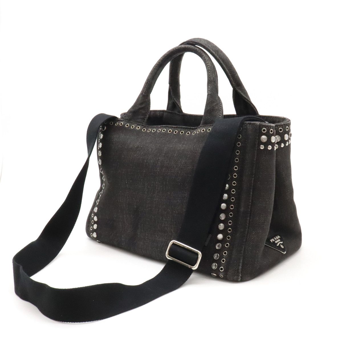 Prada Prada Prada Denim CANAPA Tote Handbag BN2439 Denim Handbag BN2439 in Very Good Condition Size ONE SIZE - 2 Thumbnail