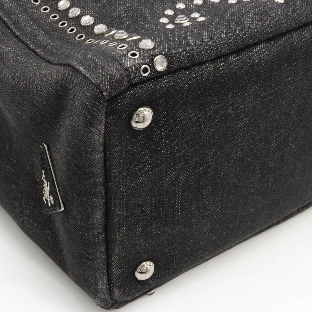 Prada Prada Prada Denim CANAPA Tote Handbag BN2439 Denim Handbag BN2439 in Very Good Condition Size ONE SIZE - 3 Thumbnail