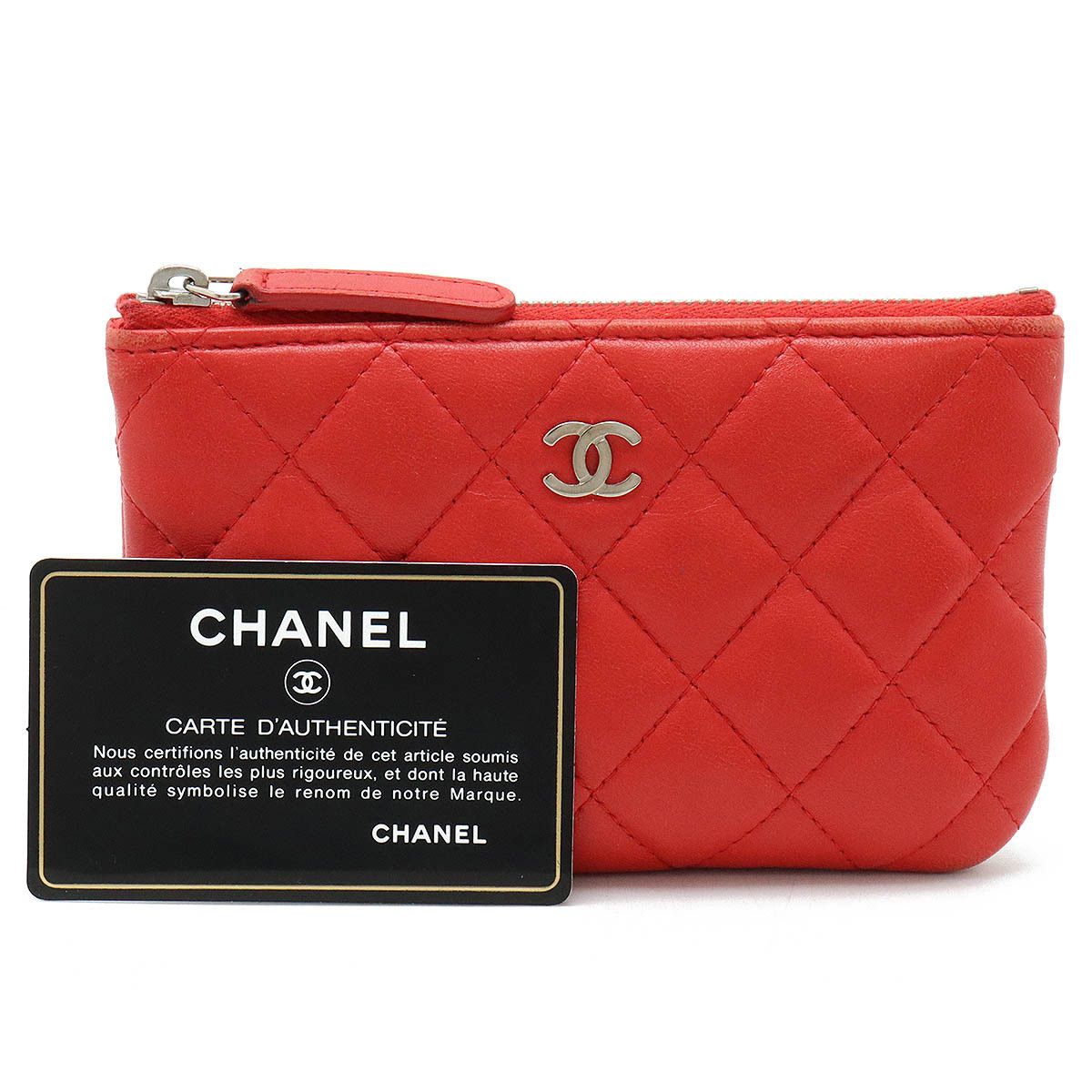 Chanel Chanel Chanel Lambskin Matelasse Mini Pouch Coin Case A82365 Leather Vanity Bag A82365 in Very Good Condition Size ONE SIZE - 8 Thumbnail