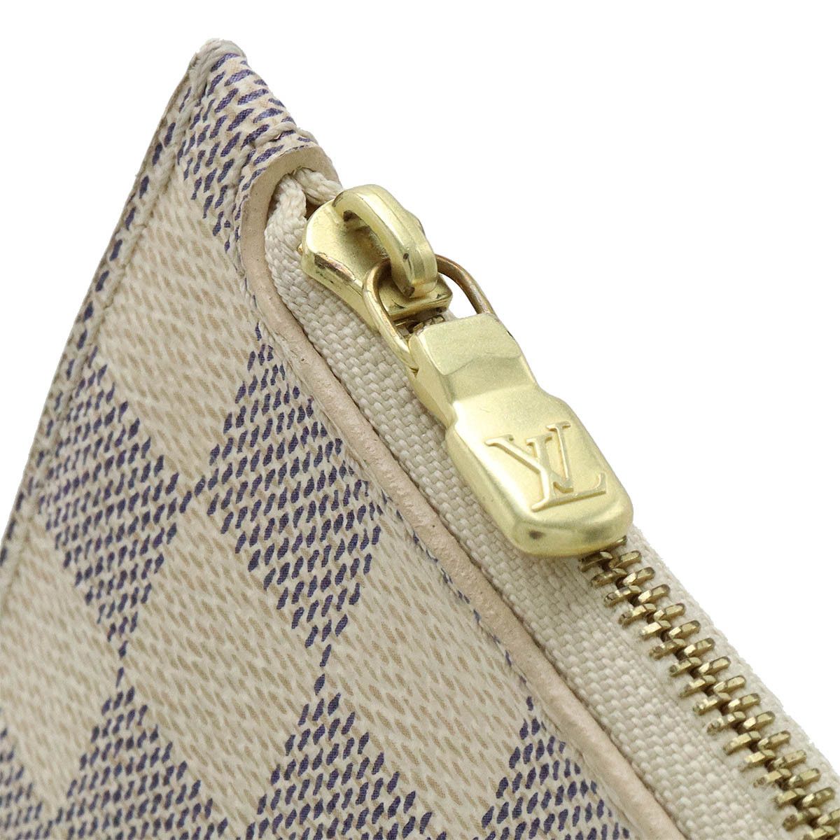 Louis Vuitton Louis Vuitton Louis Vuitton Damier Azur Neverfull Pouch N41361 Canvas Clutch Bag N41361 in Very Good Condition Size ONE SIZE - 7 Thumbnail