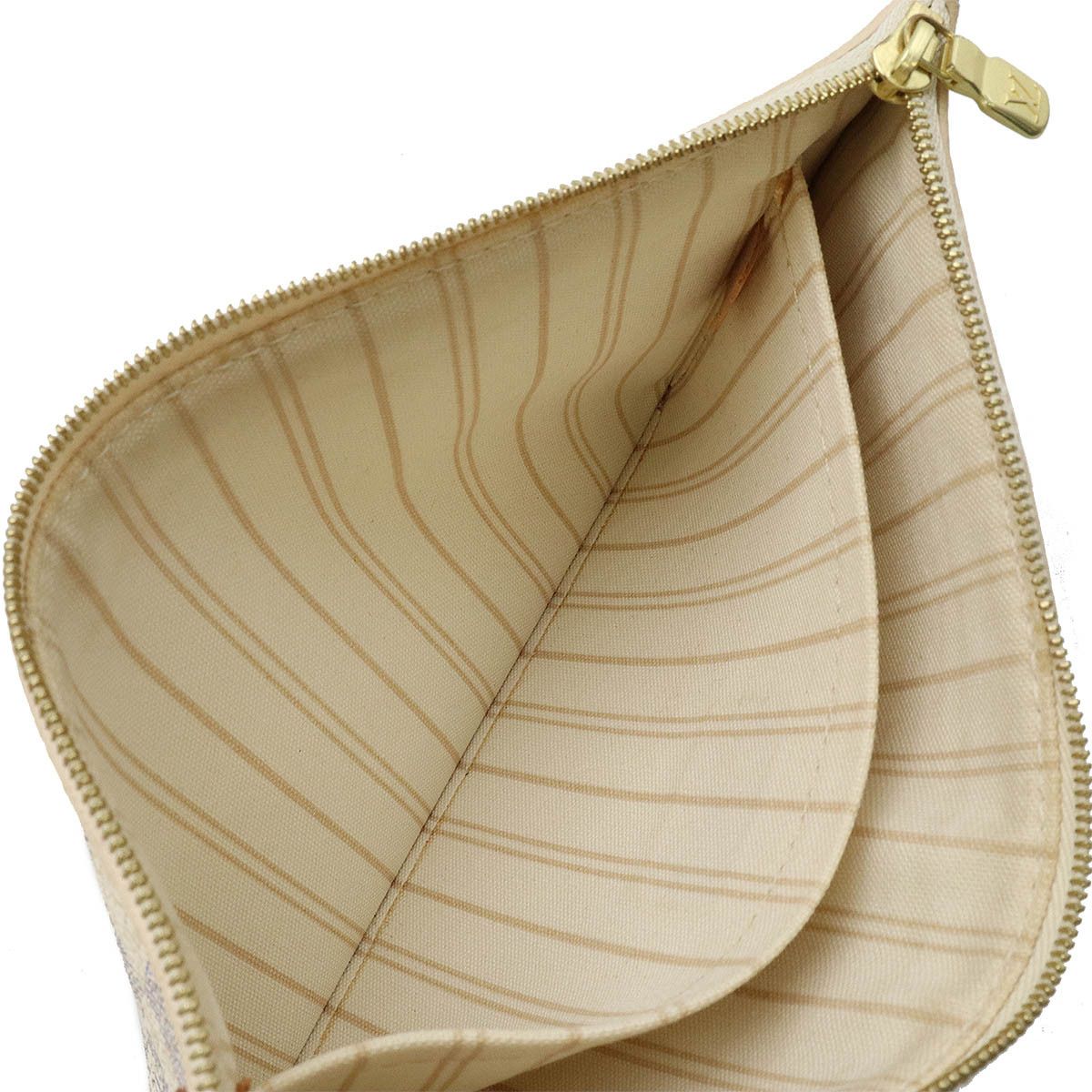 Louis Vuitton Louis Vuitton Louis Vuitton Damier Azur Neverfull Pouch N41361 Canvas Clutch Bag N41361 in Very Good Condition Size ONE SIZE - 6 Thumbnail