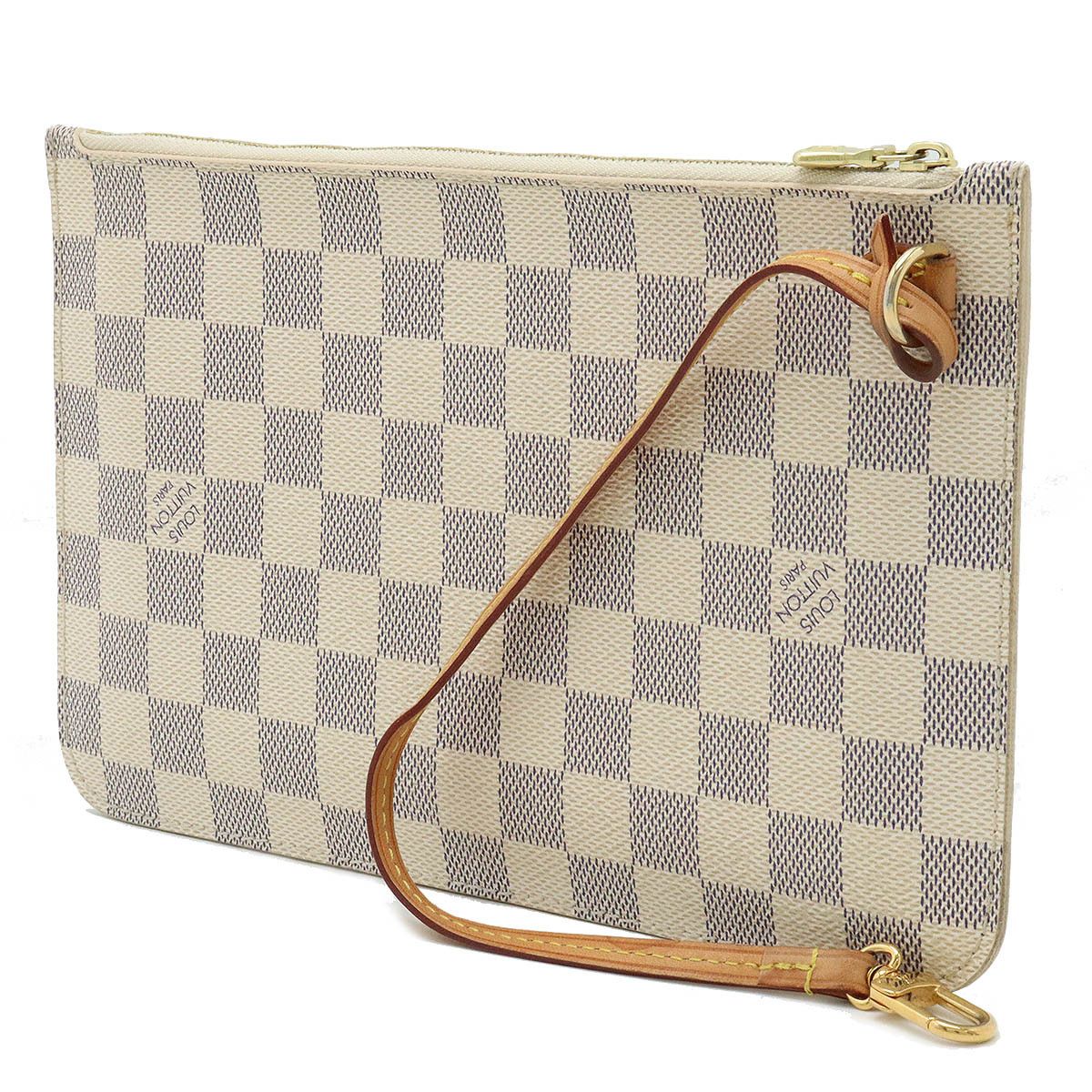 Louis Vuitton Louis Vuitton Louis Vuitton Damier Azur Neverfull Pouch N41361 Canvas Clutch Bag N41361 in Very Good Condition Size ONE SIZE - 2 Thumbnail