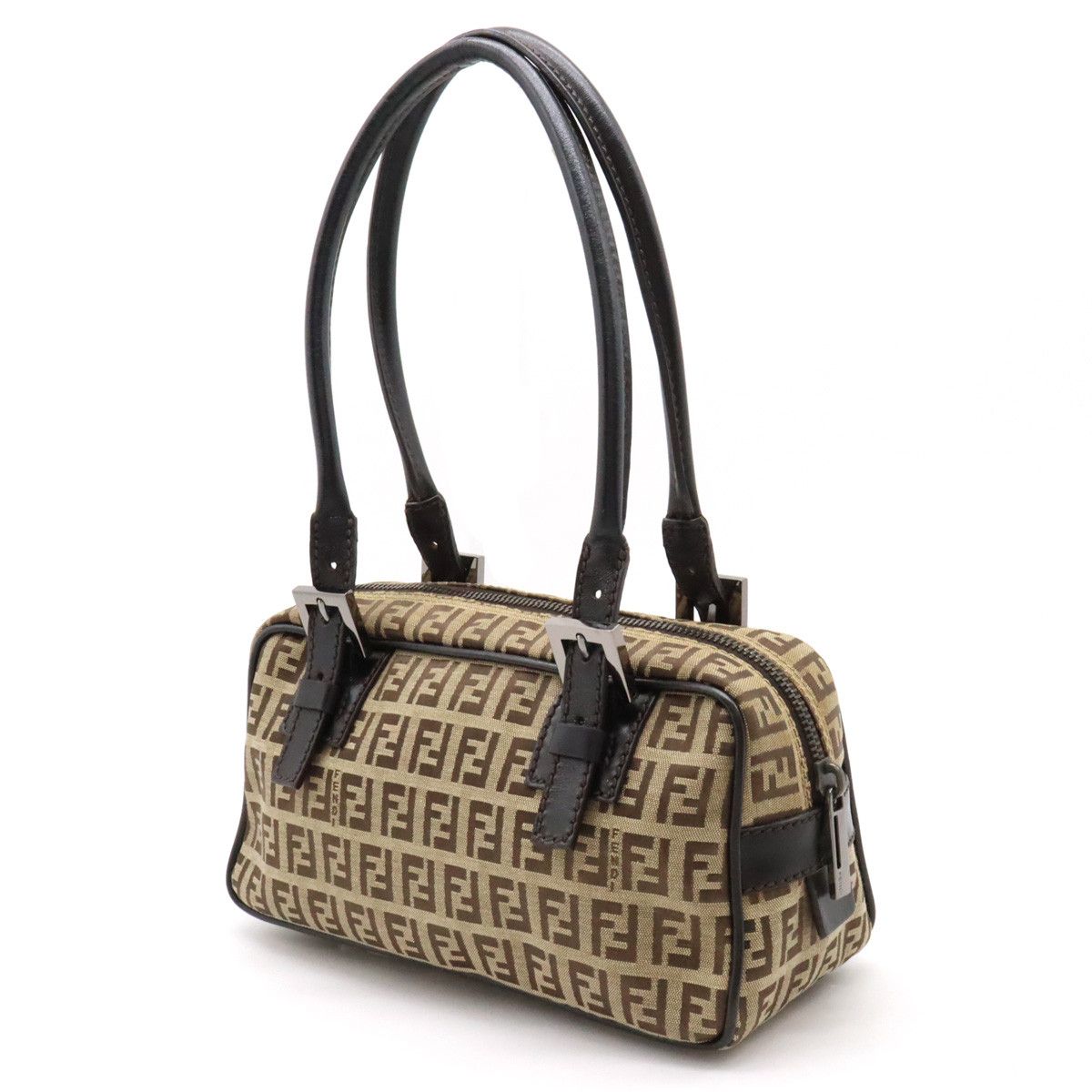Fendi Fendi Fendi Zucca Canvas/Leather Handbag 8BN004 Canvas Handbag 8BN004 in Very Good Condition Size ONE SIZE - 2 Thumbnail