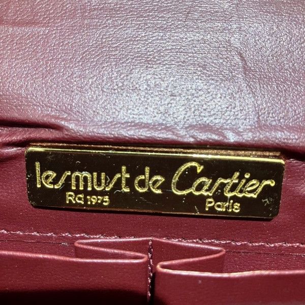 Cartier Cartier Cartier Must Line Bordeaux Leather Clutch Bag Leather Clutch Bag in Good Condition Size ONE SIZE - 5 Thumbnail