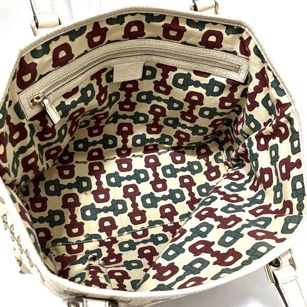 Gucci Gucci Gucci GG Canvas Leather Tote Bag with Charm 137396 Canvas Tote Bag 137396 in Good Condition Size ONE SIZE - 6 Thumbnail