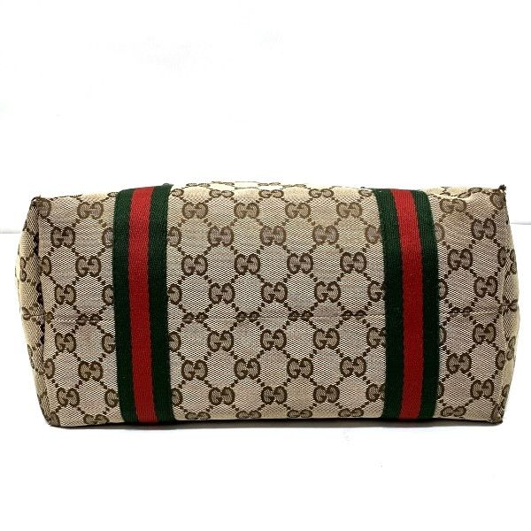 Gucci Gucci Gucci GG Canvas Leather Tote Bag with Charm 137396 Canvas Tote Bag 137396 in Good Condition Size ONE SIZE - 3 Thumbnail