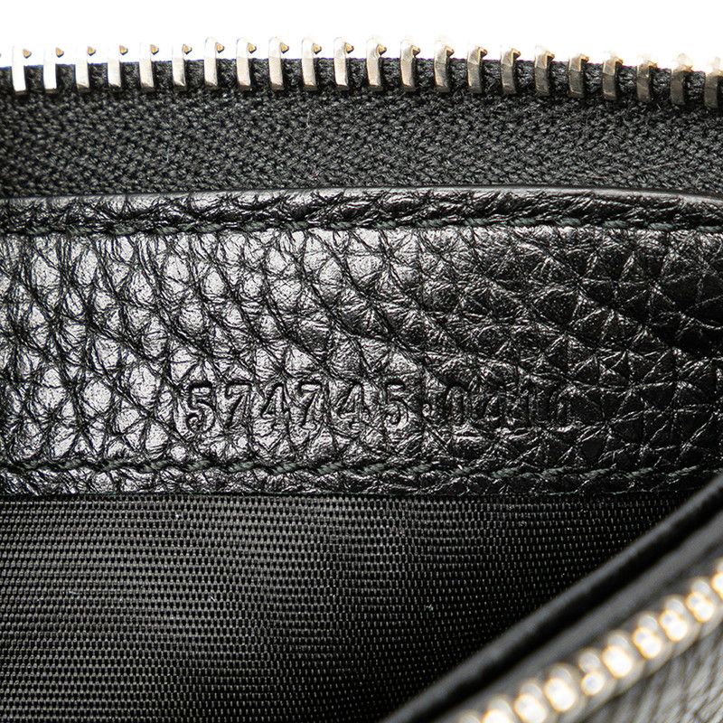 Gucci Gucci Gucci Leather L-Zip Long Wallet 574745 Black Silver Leather Long Wallet 574745 in Great Condition Size ONE SIZE - 9 Thumbnail