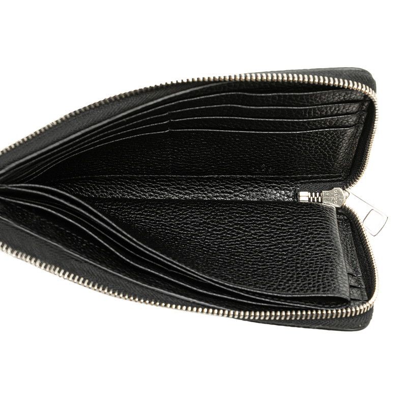 Gucci Gucci Gucci Leather L-Zip Long Wallet 574745 Black Silver Leather Long Wallet 574745 in Great Condition Size ONE SIZE - 7 Thumbnail