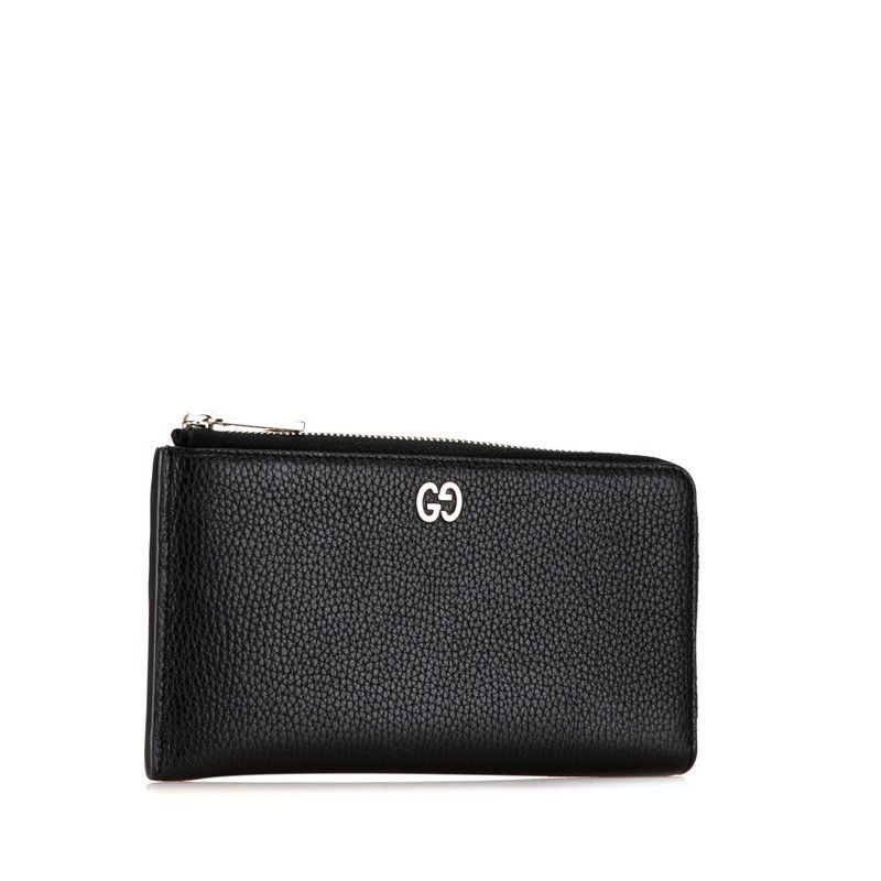 Gucci Gucci Gucci Leather L-Zip Long Wallet 574745 Black Silver Leather Long Wallet 574745 in Great Condition Size ONE SIZE - 2 Thumbnail
