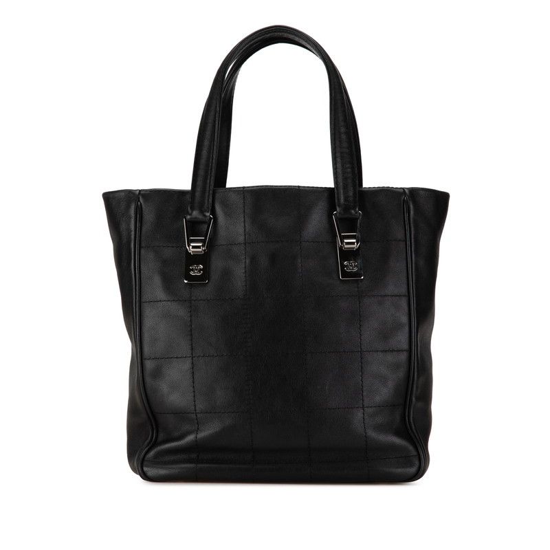 Chanel Chanel Chanel Lambskin Chocobar Handbag Black Leather Handbag in Very Good Condition Size ONE SIZE - 3 Thumbnail