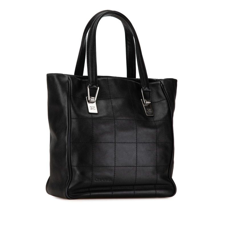 Chanel Chanel Chanel Lambskin Chocobar Handbag Black Leather Handbag in Very Good Condition Size ONE SIZE - 2 Thumbnail