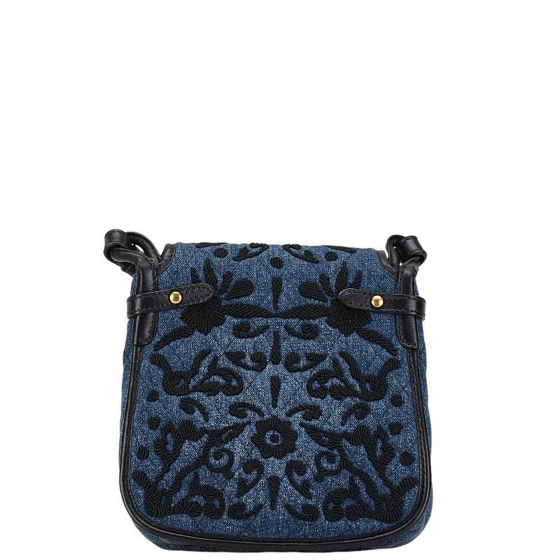 Prada Prada Prada Embroidered Denim Flower Shoulder Bag 1BH059 Denim Shoulder Bag 1BH059 in Very Good Condition Size ONE SIZE - 3 Thumbnail