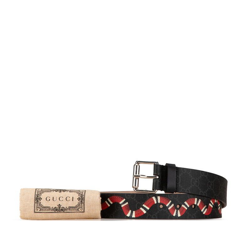 Gucci Gucci Gucci GG Supreme Snake Belt PVC Leather 434520 Canvas Belt 434520 in Great Condition Size ONE SIZE - 7 Thumbnail