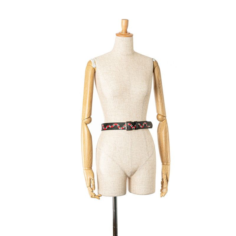 Gucci Gucci Gucci GG Supreme Snake Belt PVC Leather 434520 Canvas Belt 434520 in Great Condition Size ONE SIZE - 8 Thumbnail