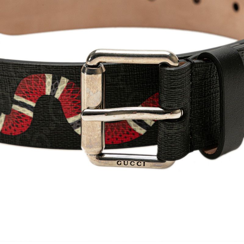 Gucci Gucci Gucci GG Supreme Snake Belt PVC Leather 434520 Canvas Belt 434520 in Great Condition Size ONE SIZE - 4 Thumbnail