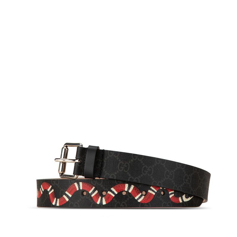 Gucci Gucci Gucci GG Supreme Snake Belt PVC Leather 434520 Canvas Belt 434520 in Great Condition Size ONE SIZE - 2 Thumbnail