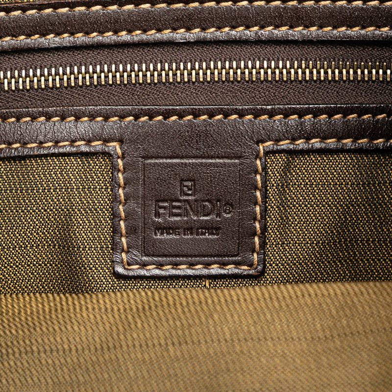 Fendi Fendi Fendi Zucca Canvas Leather Handbag Tote Brown Canvas Tote Bag in Very Good Condition Size ONE SIZE - 6 Thumbnail