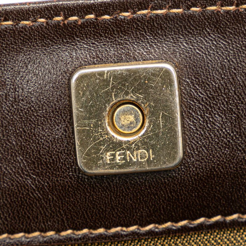 Fendi Fendi Fendi Zucca Canvas Leather Handbag Tote Brown Canvas Tote Bag in Very Good Condition Size ONE SIZE - 8 Thumbnail