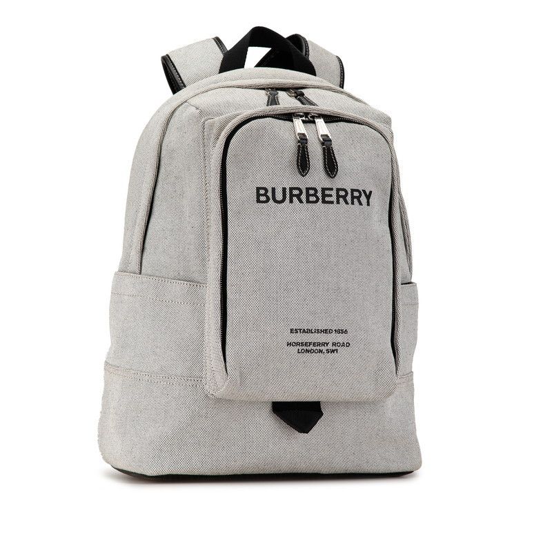 Burberry Burberry Burberry Canvas Leather Backpack Light Grey Black Canvas Backpack in Great Condition Size ONE SIZE - 2 Thumbnail