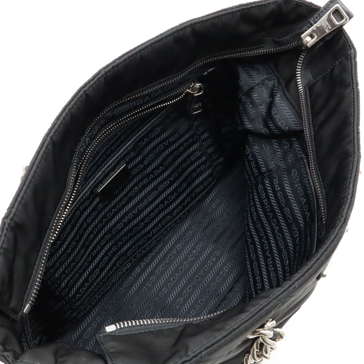 Prada Prada Prada Nylon/Leather Tote Bag 1BG017 Canvas Tote Bag 1BG017 in Very Good Condition Size ONE SIZE - 8 Thumbnail
