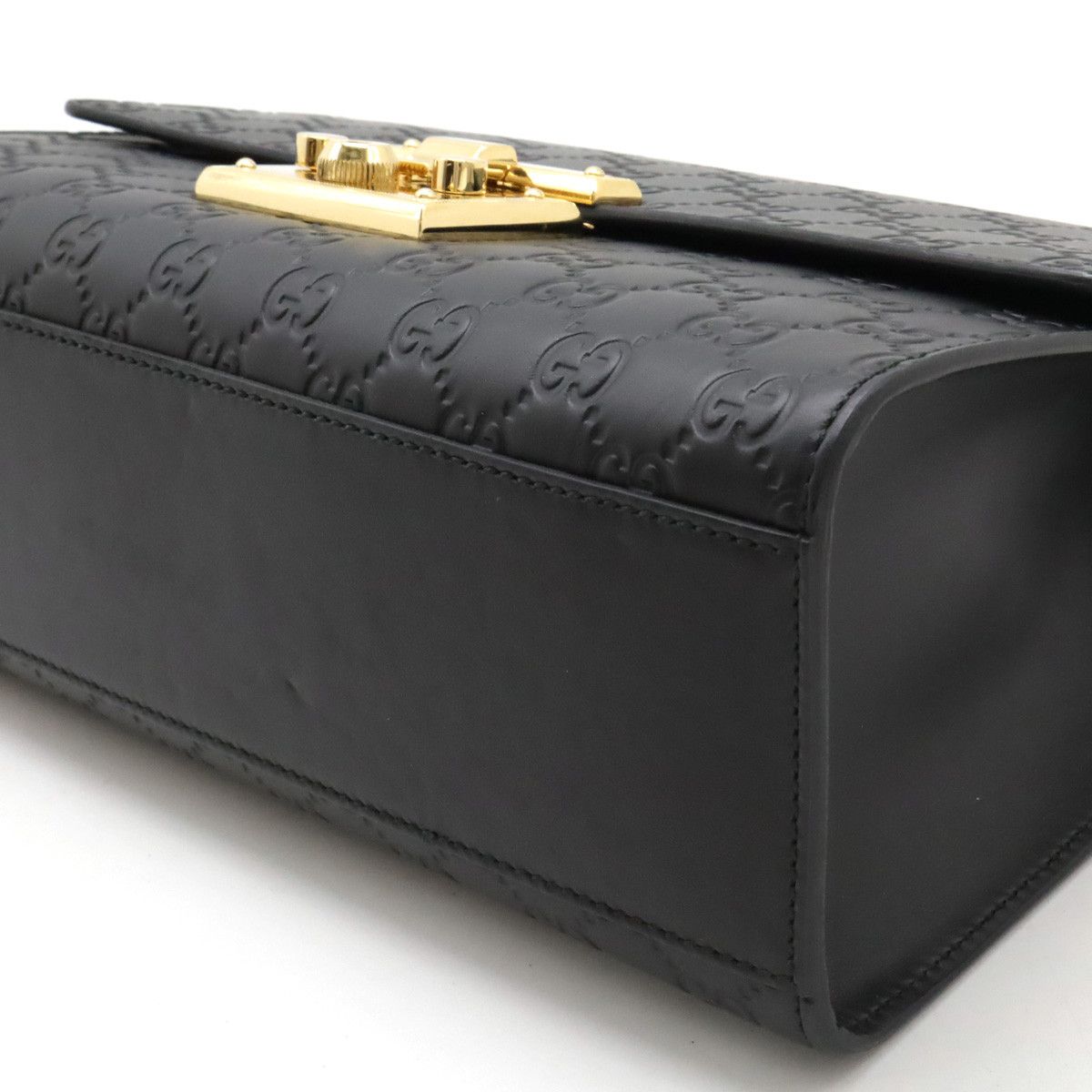Gucci Gucci Gucci Leather Padlock Shoulder Bag Black Gold Hardware Leather Crossbody Bag 409486 in Great Condition Size ONE SIZE - 3 Thumbnail